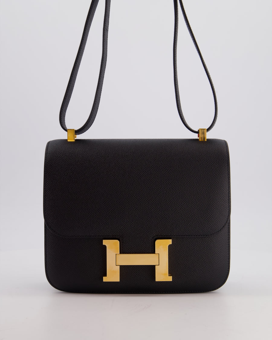 Hermès Constance III 24 Bag in Noir Epsom Leather with Rose Gold