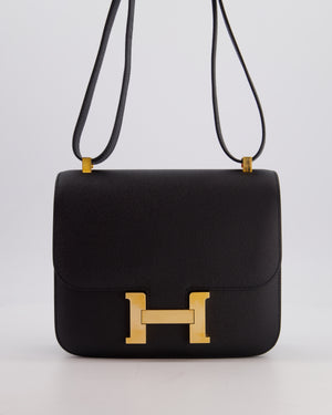 Hermès Constance III 24 Bag in Noir Epsom Leather with Rose Gold Hardware