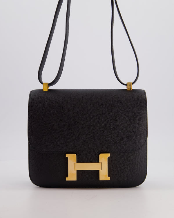 Hermès Constance III 24 Bag in Noir Epsom Leather with Rose Gold Hardware