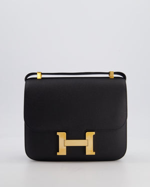 Hermès Constance III 24 Bag in Noir Epsom Leather with Rose Gold Hardware