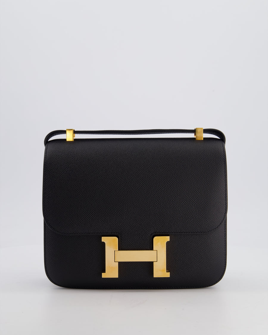 Hermès Constance III 24 Bag in Noir Epsom Leather with Rose Gold Hardware