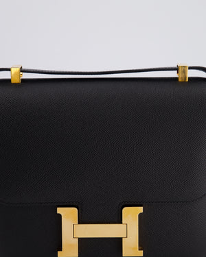Hermès Constance III 24 Bag in Noir Epsom Leather with Rose Gold Hardware