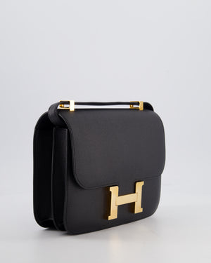 Hermès Constance III 24 Bag in Noir Epsom Leather with Rose Gold Hardware