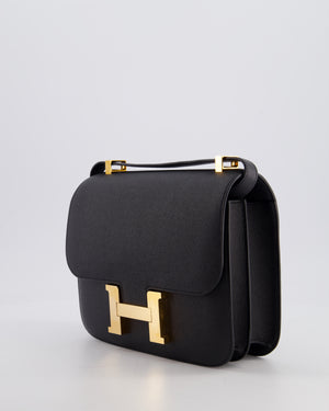 Hermès Constance III 24 Bag in Noir Epsom Leather with Rose Gold Hardware