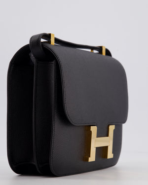 Hermès Constance III 24 Bag in Noir Epsom Leather with Rose Gold Hardware
