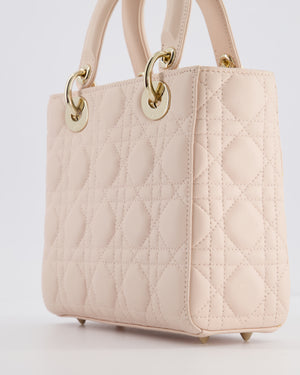 Christian Dior Pale Pink Small Lady Dior My ABCDior Bag In Cannage Lambskin with Champagne Gold Hardware RRP £5,000