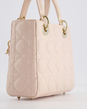 Christian Dior Pale Pink Small Lady Dior My ABCDior Bag In Cannage Lambskin with Champagne Gold Hardware RRP £5,000