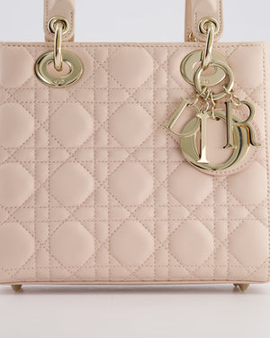 Christian Dior Pale Pink Small Lady Dior My ABCDior Bag In Cannage Lambskin with Champagne Gold Hardware RRP £5,000