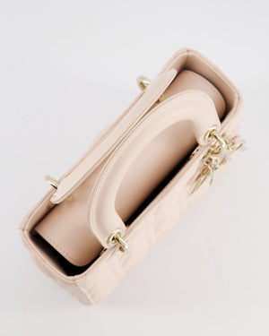 Christian Dior Pale Pink Small Lady Dior My ABCDior Bag In Cannage Lambskin with Champagne Gold Hardware RRP £5,000