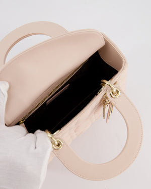Christian Dior Pale Pink Small Lady Dior My ABCDior Bag In Cannage Lambskin with Champagne Gold Hardware RRP £5,000