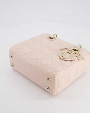 Christian Dior Pale Pink Small Lady Dior My ABCDior Bag In Cannage Lambskin with Champagne Gold Hardware RRP £5,000
