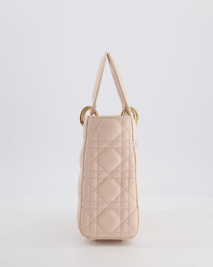 Christian Dior Pale Pink Small Lady Dior My ABCDior Bag In Cannage Lambskin with Champagne Gold Hardware RRP £5,000