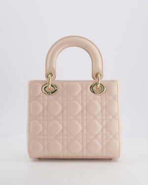 Christian Dior Pale Pink Small Lady Dior My ABCDior Bag In Cannage Lambskin with Champagne Gold Hardware RRP £5,000