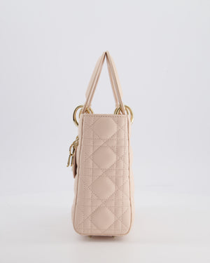Christian Dior Pale Pink Small Lady Dior My ABCDior Bag In Cannage Lambskin with Champagne Gold Hardware RRP £5,000