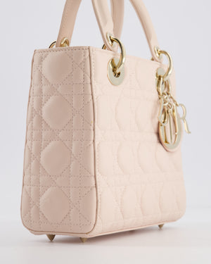 Christian Dior Pale Pink Small Lady Dior My ABCDior Bag In Cannage Lambskin with Champagne Gold Hardware RRP £5,000