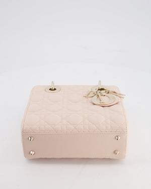 Christian Dior Pale Pink Small Lady Dior My ABCDior Bag In Cannage Lambskin with Champagne Gold Hardware RRP £5,000