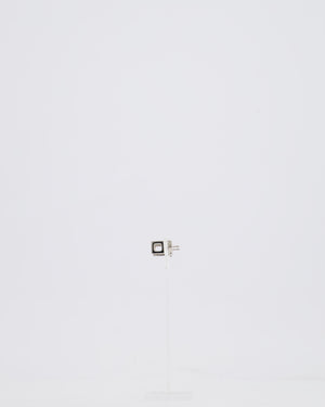 Hermes Cage D'H Earrings in Orange with Silver Hardware