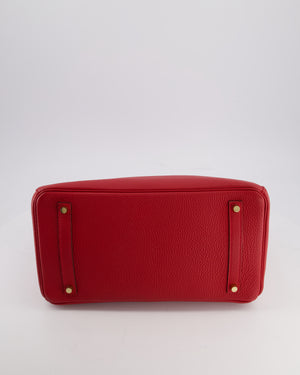 Hermès Birkin 35 Retourne Bag in Rouge Casaque Togo Leather with Gold Hardware