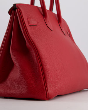 Hermès Birkin 35 Retourne Bag in Rouge Casaque Togo Leather with Gold Hardware