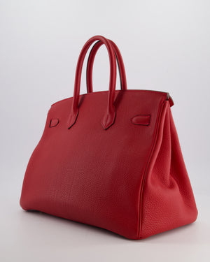 Hermès Birkin 35 Retourne Bag in Rouge Casaque Togo Leather with Gold Hardware