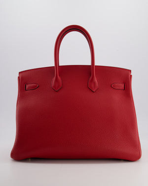 Hermès Birkin 35 Retourne Bag in Rouge Casaque Togo Leather with Gold Hardware
