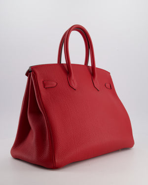 Hermès Birkin 35 Retourne Bag in Rouge Casaque Togo Leather with Gold Hardware