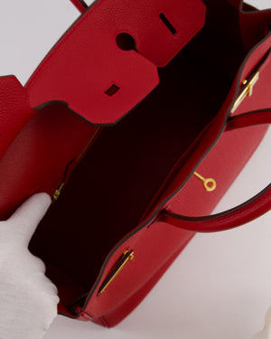Hermès Birkin 35 Retourne Bag in Rouge Casaque Togo Leather with Gold Hardware