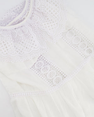 Charo Ruiz White Mini Dress with Lace Details Size M (UK 10)