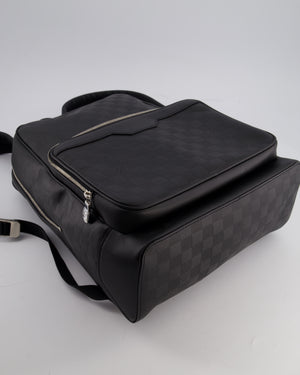 Louis Vuitton Black Campus Backpack in Damier Infinity Calfskin Leather with Silver Hardware