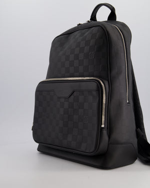 Louis Vuitton Black Campus Backpack in Damier Infinity Calfskin Leather with Silver Hardware