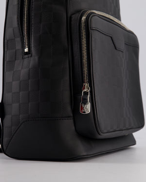 Louis Vuitton Black Campus Backpack in Damier Infinity Calfskin Leather with Silver Hardware