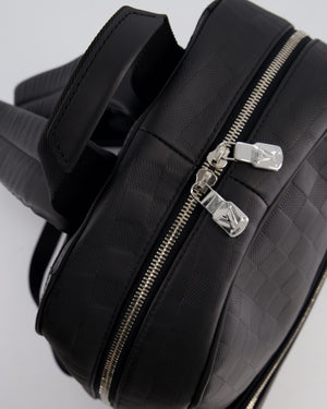 Louis Vuitton Black Campus Backpack in Damier Infinity Calfskin Leather with Silver Hardware