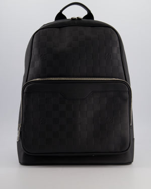 Louis Vuitton Black Campus Backpack in Damier Infinity Calfskin Leather with Silver Hardware