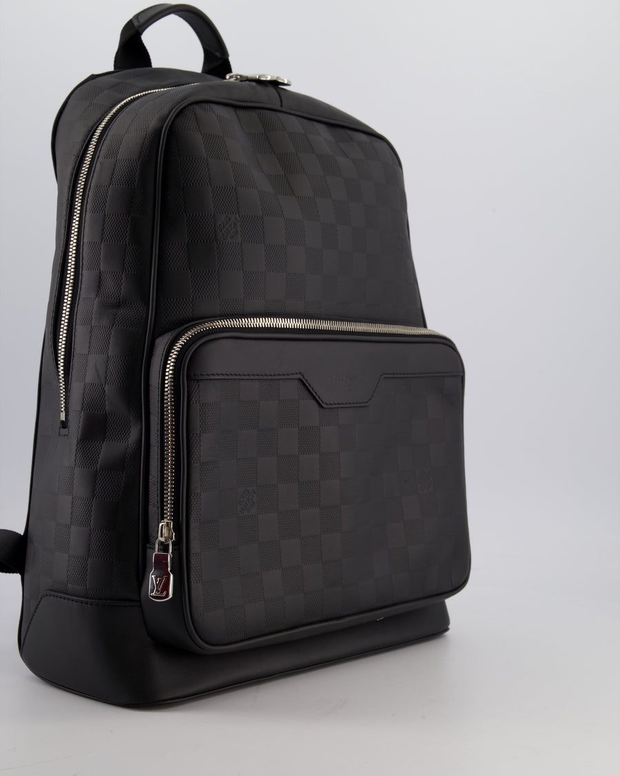 Louis Vuitton Black Campus Backpack in Damier Infinity Calfskin Leather with Silver Hardware