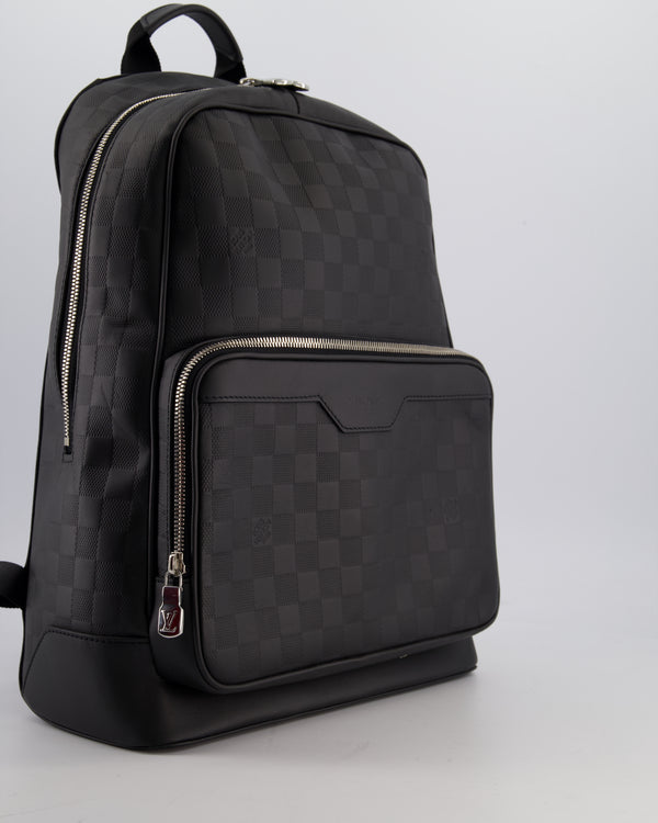 Louis Vuitton Black Campus Backpack in Damier Infinity Calfskin Leather with Silver Hardware