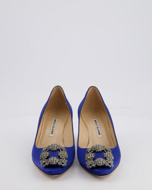 Manolo Blahnik Cobalt Blue Satin Hangisi 50 Heels Size EU 37.5 RRP £1,035