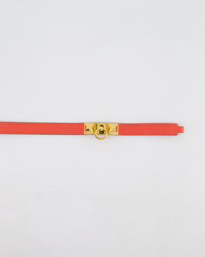 Hermès Double Tour Bracelet in Rose Jaipur Epsom Leather with Gold Hardware