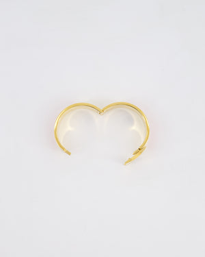 Hermes Large Clic H Bracelet in Orange Enamel with Gold Hardware