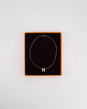 Hermès White Pop H Pendant Necklace with Palladium Hardware