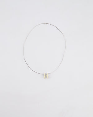 Hermès White Pop H Pendant Necklace with Palladium Hardware