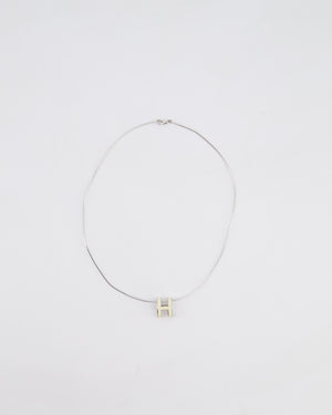 Hermès White Pop H Pendant Necklace with Palladium Hardware