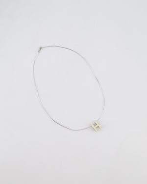 Hermès White Pop H Pendant Necklace with Palladium Hardware