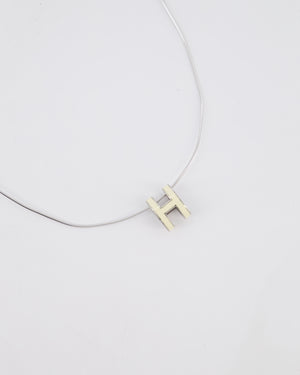 Hermès White Pop H Pendant Necklace with Palladium Hardware