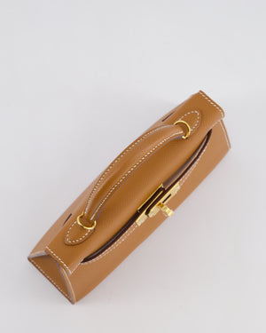 Hermes Mini Kelly II 20 Bag in Gold Epsom Leather with Gold Hardware