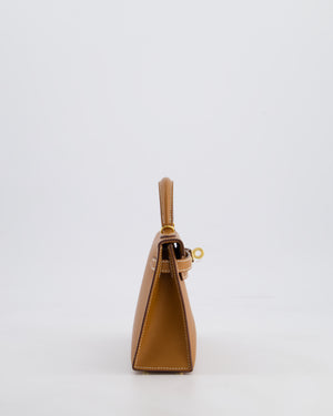 Hermes Mini Kelly II 20 Bag in Gold Epsom Leather with Gold Hardware