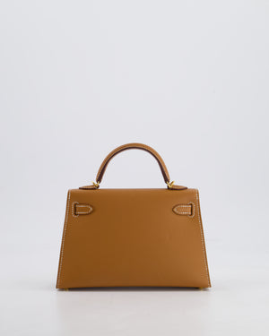 Hermes Mini Kelly II 20 Bag in Gold Epsom Leather with Gold Hardware