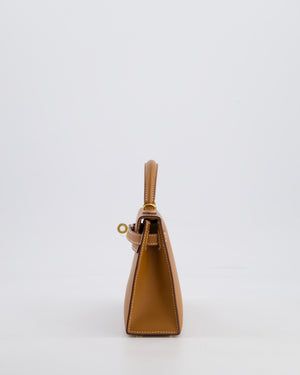 Hermes Mini Kelly II 20 Bag in Gold Epsom Leather with Gold Hardware
