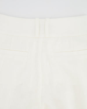 Zimmermann White Linen Wide Leg Trousers Size 0P (UK 6)