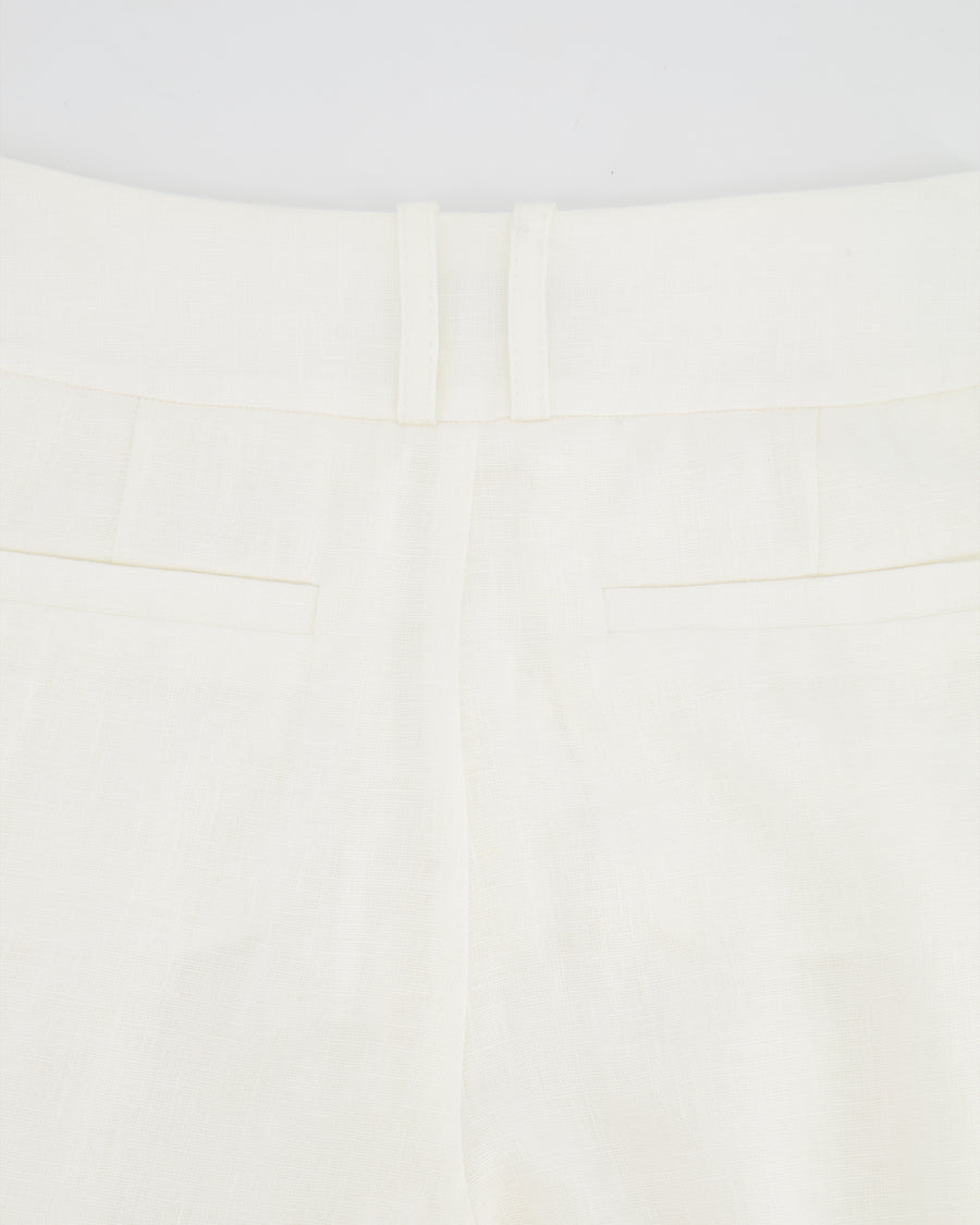 Zimmermann White Linen Wide Leg Trousers Size 0P (UK 6)