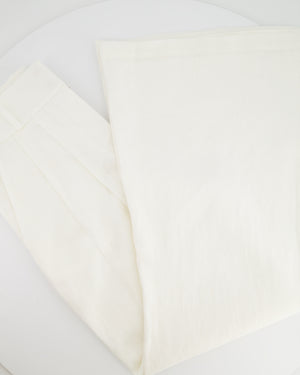 Zimmermann White Linen Wide Leg Trousers Size 0P (UK 6)